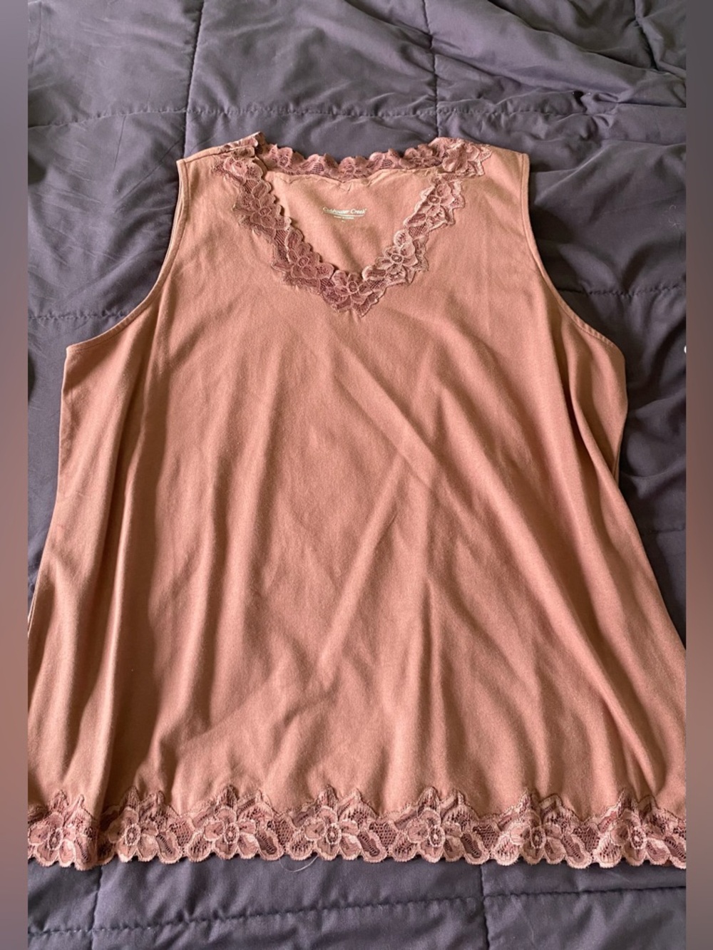 Coldwater Creek Dusty Rose Lace-Trim Sleeveless Camisole